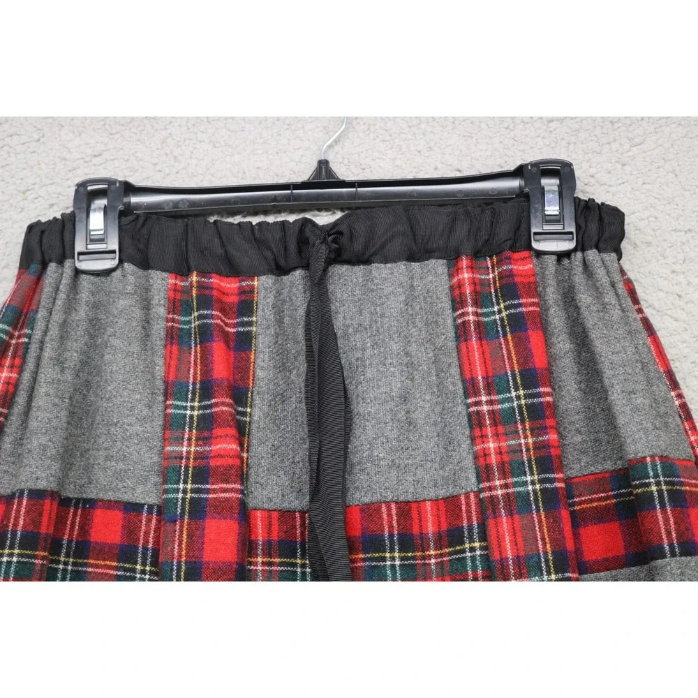 Vtg. Mr. Hank 100% Wool Plaid Drawstring Maxi Skirt-Medium-Preppy-Winter-Y2K